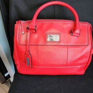 Tignanello Red Leather Shoulder Satchel